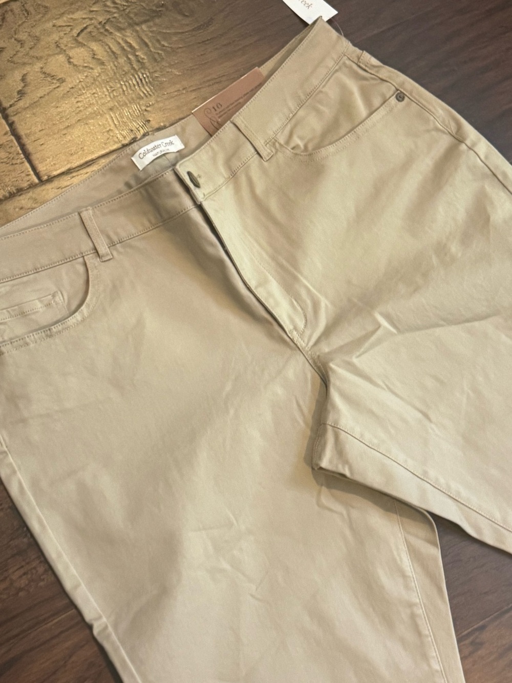 NWT Coldwater Creek Women’s Natural Fit Pants Straight Leg in Tan Khaki - Sz 16
